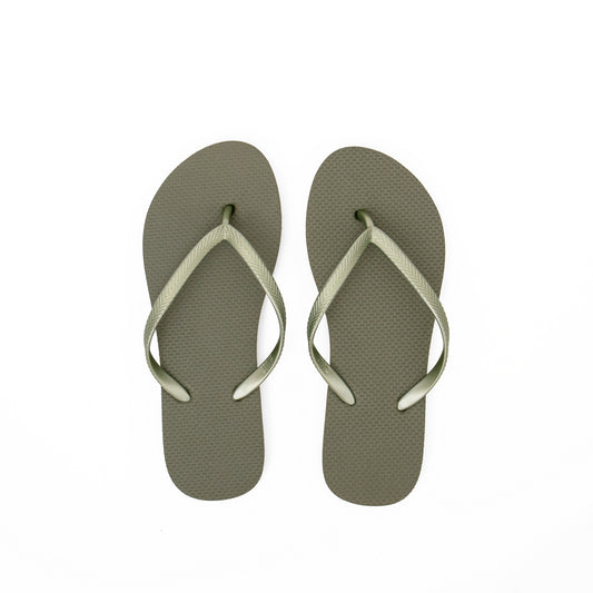 Zori Days Womens Flipflops in Oil Green