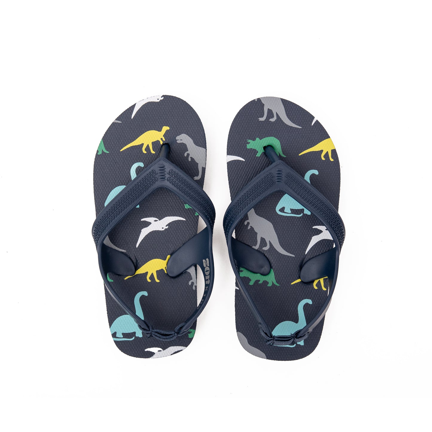 Zori Kids Flip Flops in Blue Dino